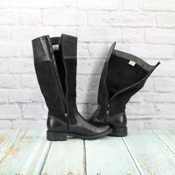Blondo Black Leather Side Zipper Aqua Protect Tall Riding Boots Size 7.5 Medium - Picture 7 of 10